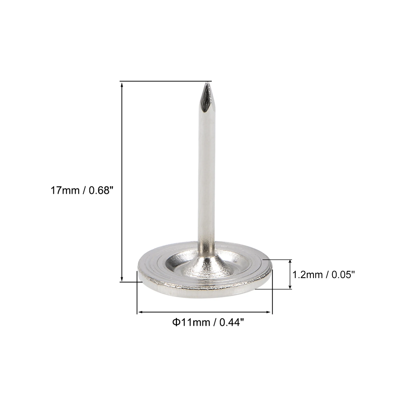 uxcell 100-200pcs Flat Head Furniture Nails Pins Upholstery Nails Tacks 11mmx17mm Silver/Gold/Bronze Tone