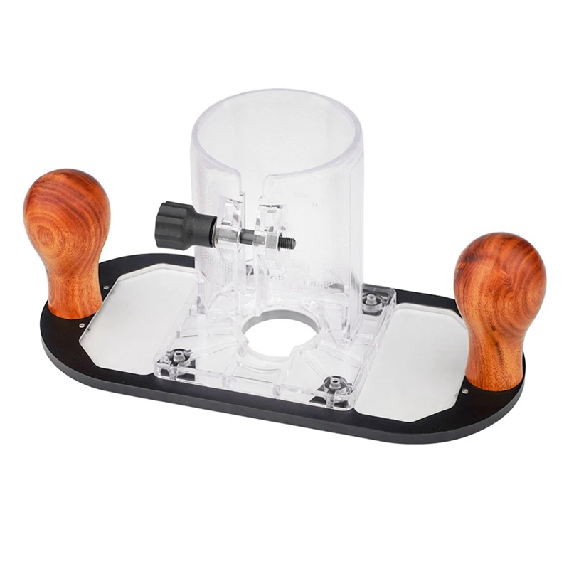 1Set Wood Router Base For Edge Guide-Woodworking Trimming Machine Aluminum Alloy + Acrylic Wood Router Base