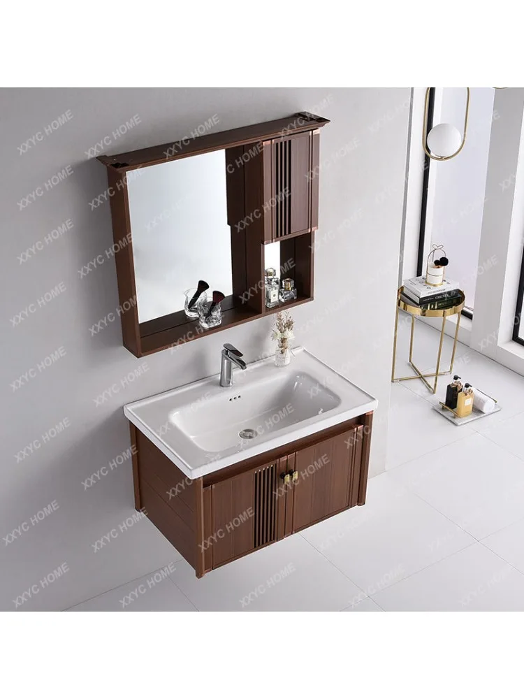 Alumimum Bathroom Cabinet Combination Floor-Mounted Bathroom Table Washbasin Aluminum Alloy Bathroom Cover