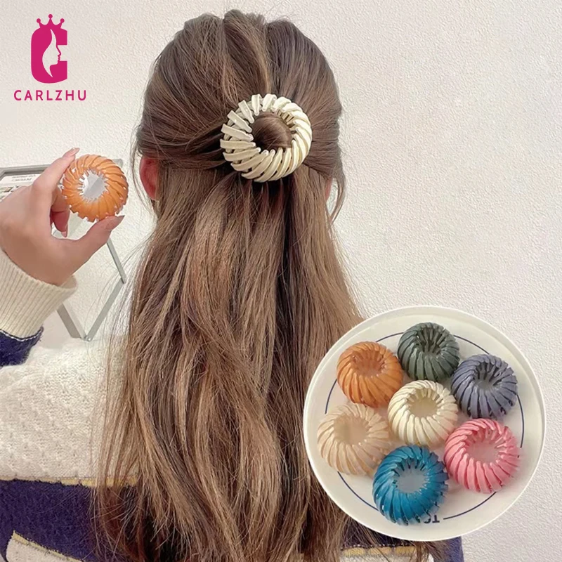 New Fashion Women Bun Hair Claw Horsetail Buckle Hair Clip Bird Nest Expanding Hair Accessories Female Ponytail Hair Accessories