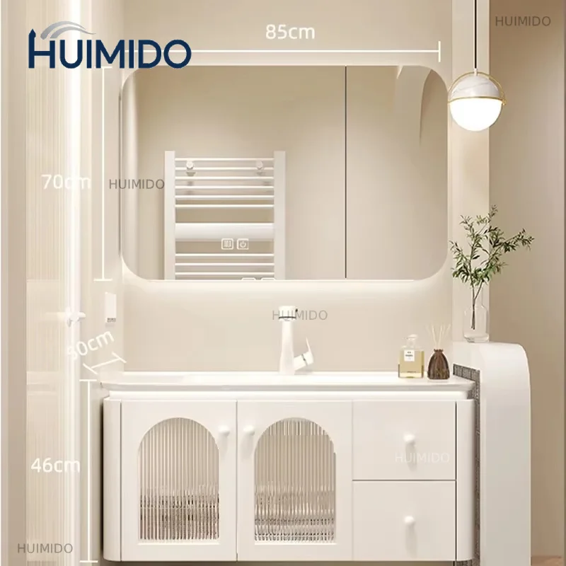 Modern Light Cream Wind Oak Bathroom Cabinet French Tall Toilet Organizer Desk Storage Gabinete Para Banheiro
