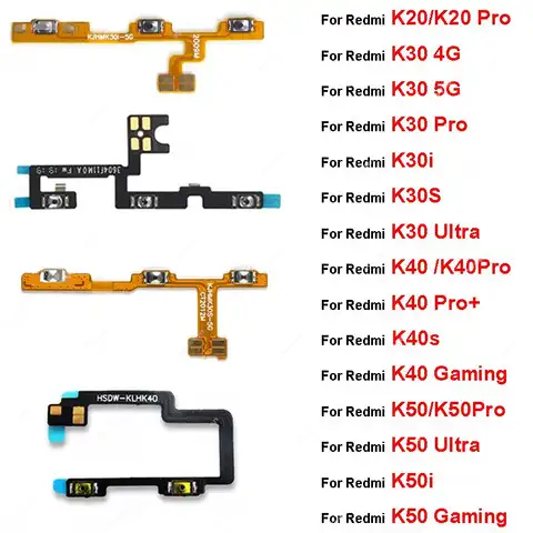 Power Volume Side Button Flex Cable For Xiaomi Redmi K20 K30 K40 K50 Pro K30 K50 K50i Ultra K30i K30S K40S K40 Gaming 4G 5G
