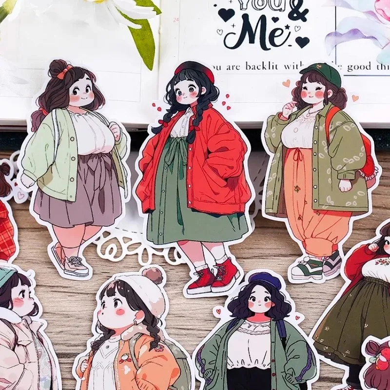 

18pcs Cute Chubby Characters Stickers for Stationery Decoration Girl Stationery,Waterproof and Cute Journals and Notebooksks