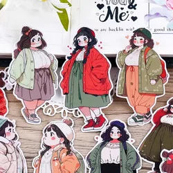 18 adet sevimli tombul karakterler için çıkartmalar kırtasiye dekorasyon kız kırtasiye, su geçirmez ve sevimli dergiler ve Notebooksks