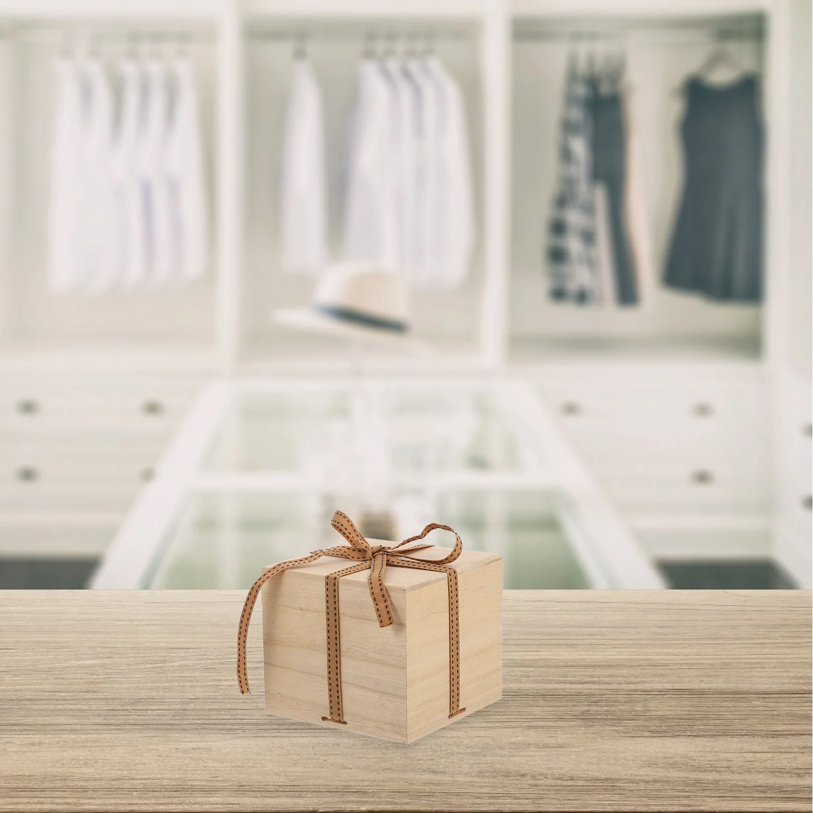 

Blank Small Box Storage Lids Treasure Chest Man Boxes Paulownia Wood Square Craft Wooden Rectangular Storage Box