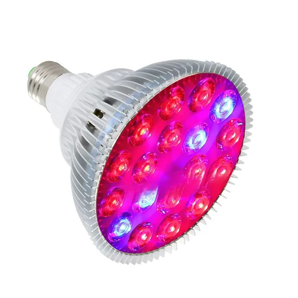 18-Watt High-Power LED Plant Growth Lamp Red Blue Light Combination 14 Red 4 Blue E27 Lamp Head for Gardening And Agriculture