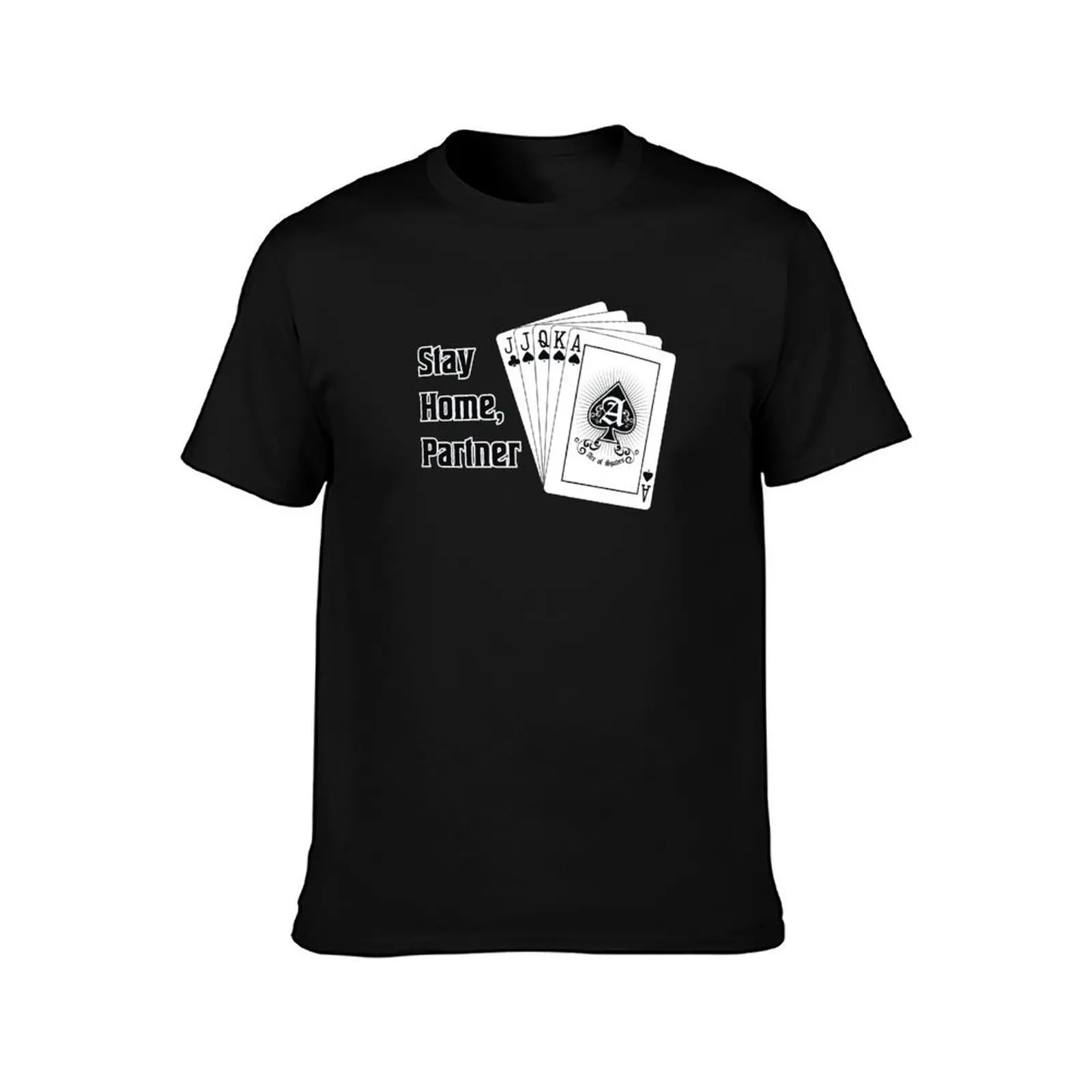 Stay Home Partner, Euchre Loner Hand T-Shirt, Summer Casual Cotton Tee, Oversized Streetwear Tops, Vintage Graphic Print
