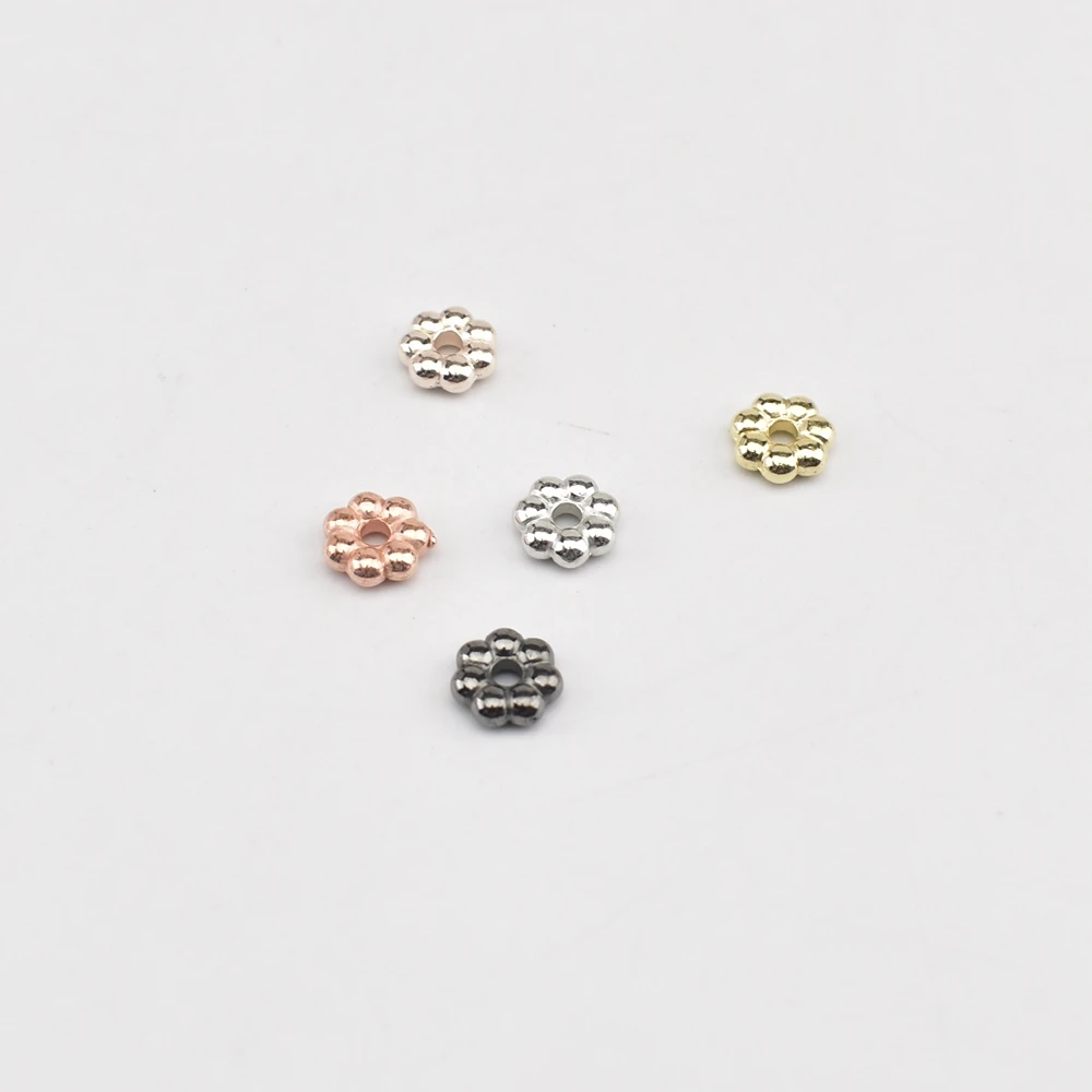 100-300Pcs/Lot 4 5 9mm Daisy Wheel Flower Charm Loose Spacer Beads DIY Accessories For Jewelry Making Needlework