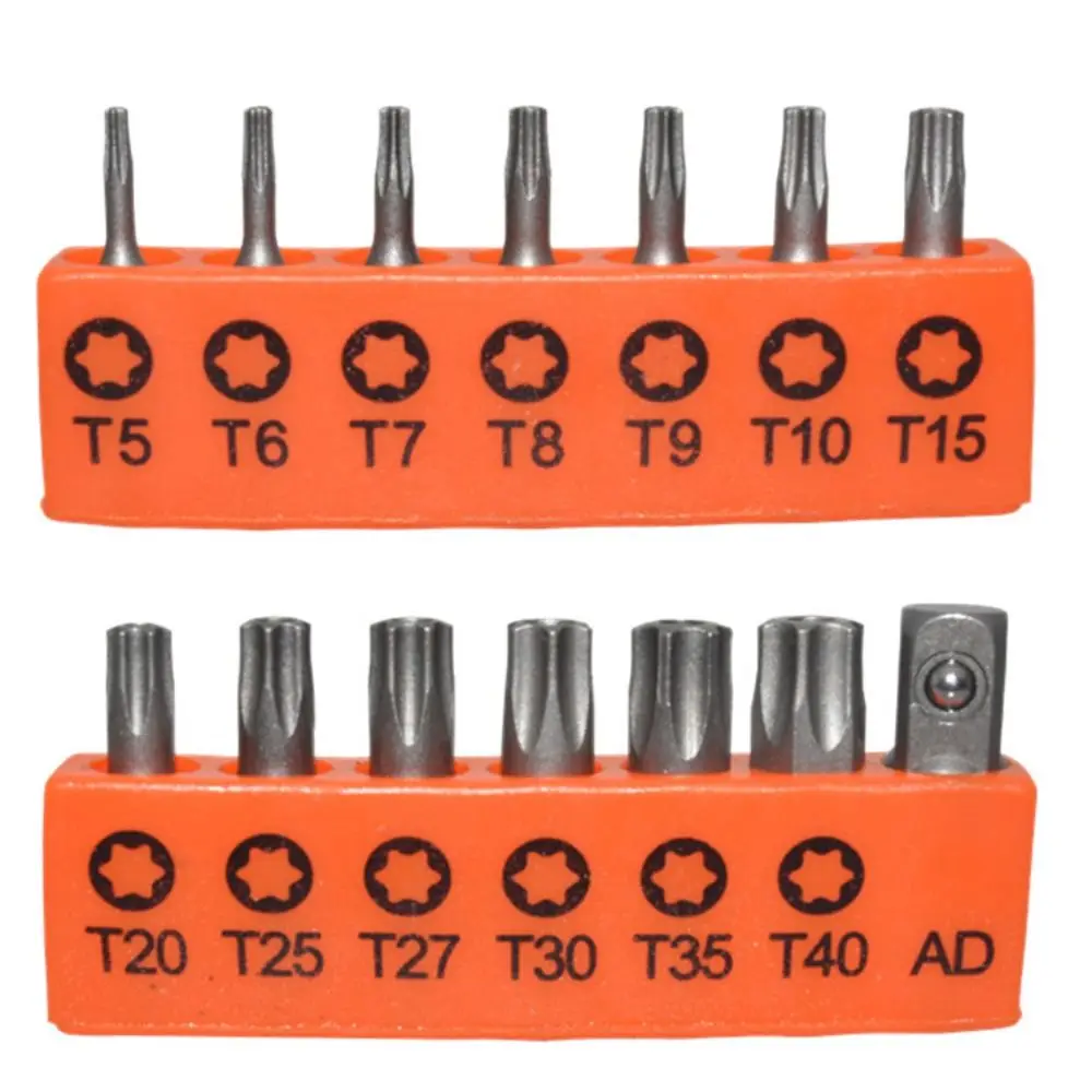 

14pcs/Set Impact Resistant Torx Screwdriver Bits Anti-Slip Alloy Steel Hex Shank Electric Screw Driver High Hardness WaterProof