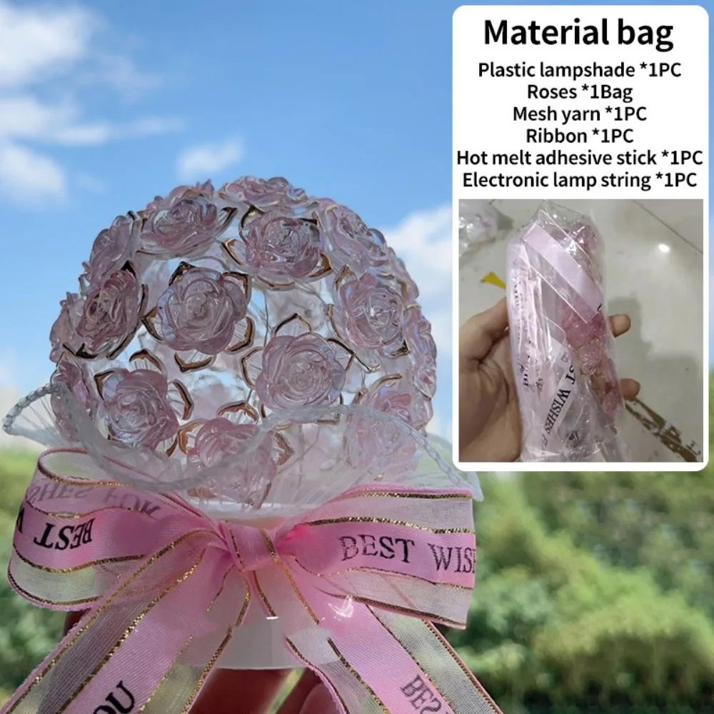 Romantische handgemachte Blume DIY Nachtlichter DIY Lampen Blumenstrauß Blumenstrauß Licht handgemachte Schlafzimmer Dekoration Licht