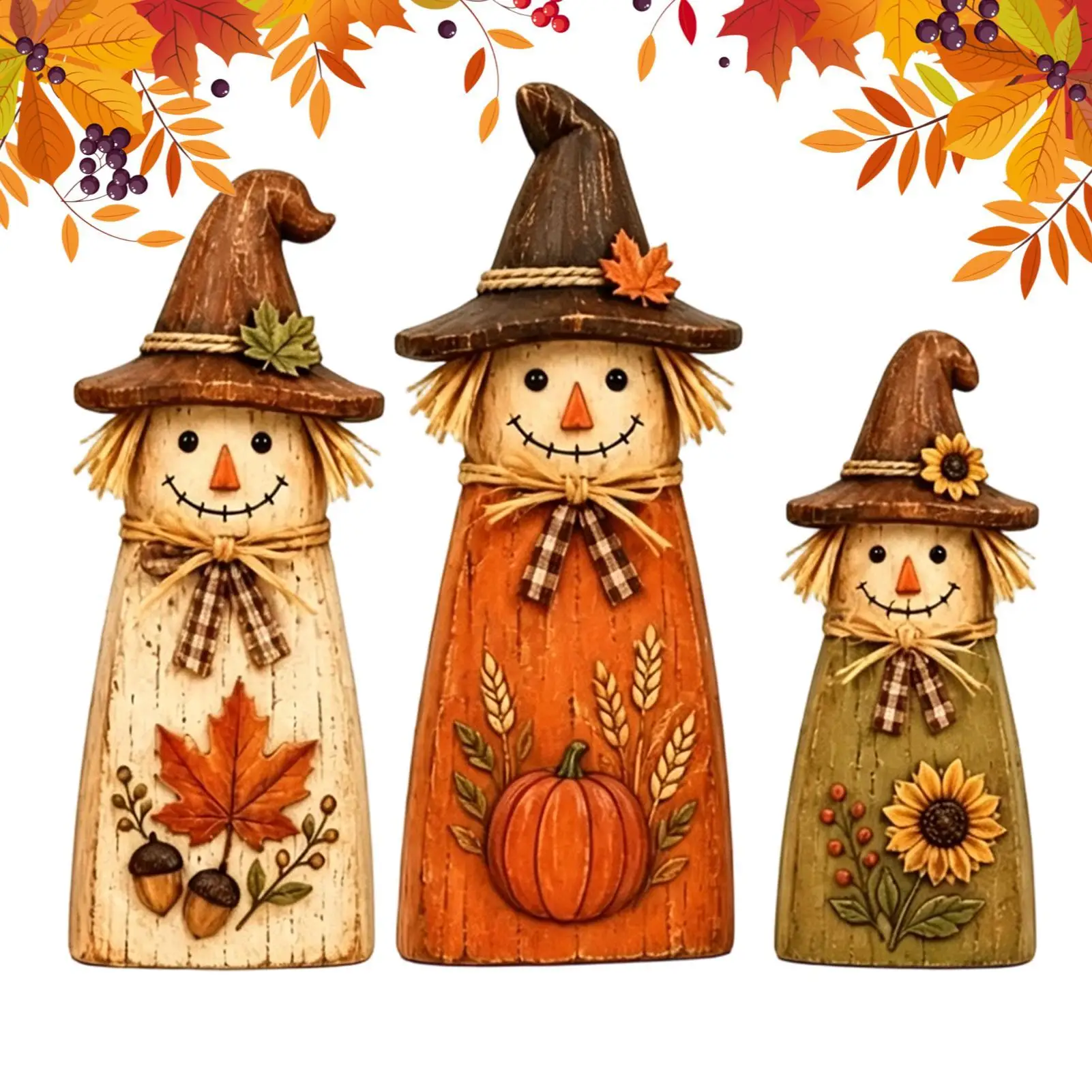 Vintage Scarecrow 3 Pieces Vintage Rustic Resin Table Centerpiece Farmhouse Kitchen Counter Display Ornaments For Party Favors