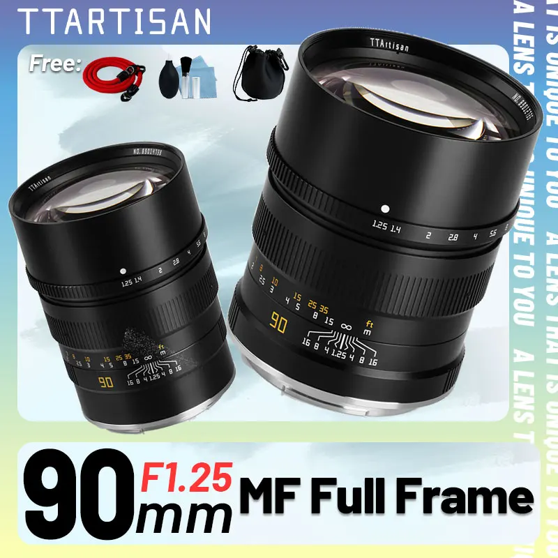 

НОВЫЙ Портретный объектив TTArtisan 90mm F1.25 с ручной фокусировкой для полнокадровых камер Fujifilm GFX, GFX100S, 50s, Hasselblad X1D, XCD, X2D