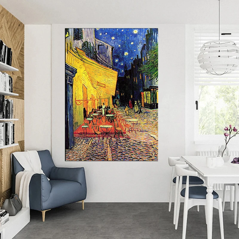 Famous Paintings Artist Van Gogh Canvas Print Starry Sky Iris Flower Sea Boat Landscape Poster