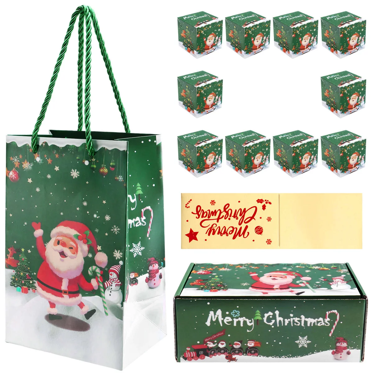 

A40T Рождественский набор копилок Подарочная коробка Взрыв для денег Рождественская копилка для наличных Подарок (зеленый 10 шт.)