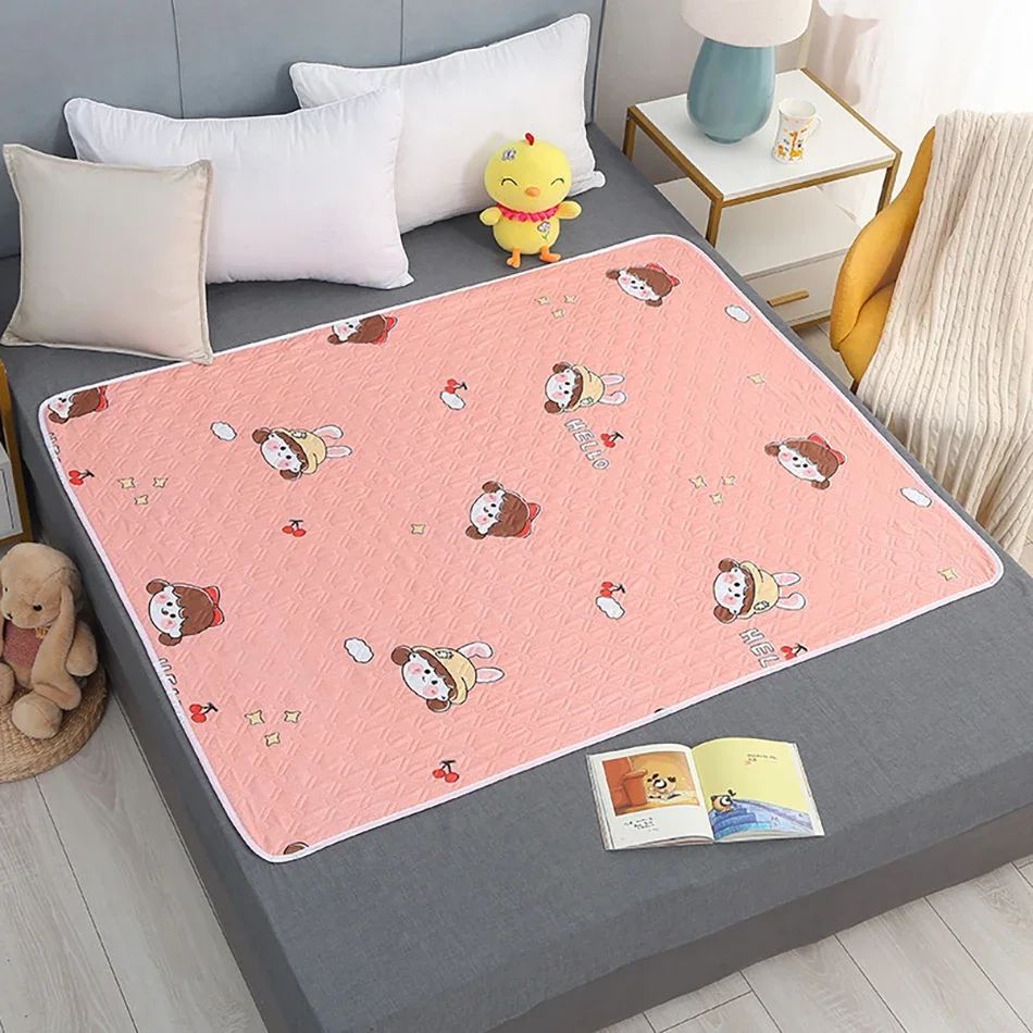 Coração de desenho animado 80x120cm, almofada separadora de urina, à prova d'água, lavável, substituível, proteção noturna e menstrual para cuidados com o bebê