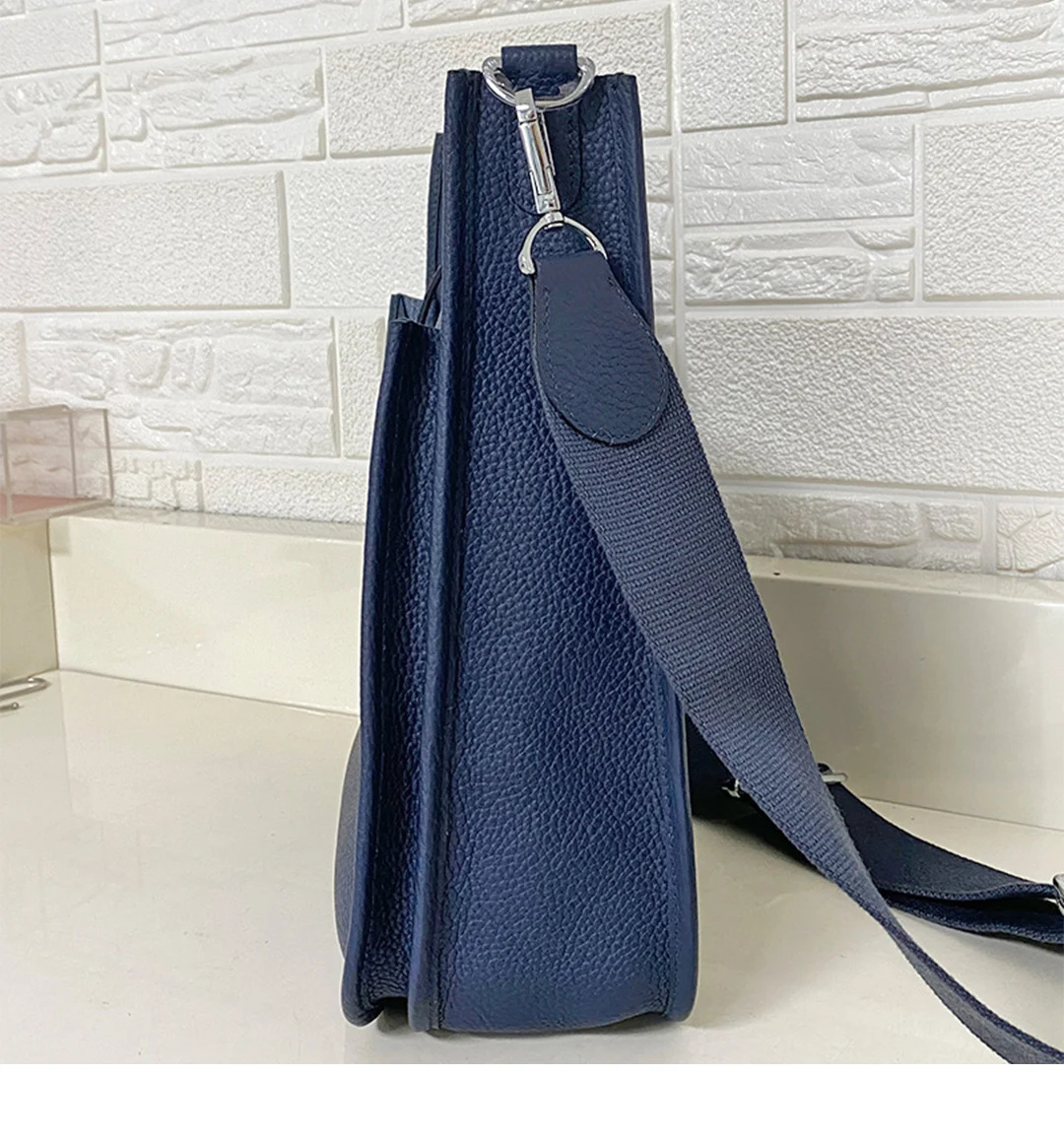 DONNAIN Classic Common Casual Square Crossbody Bags Women Men Natural Calfskin Plus Size Navy Blue Minimalist Bag Top Quality