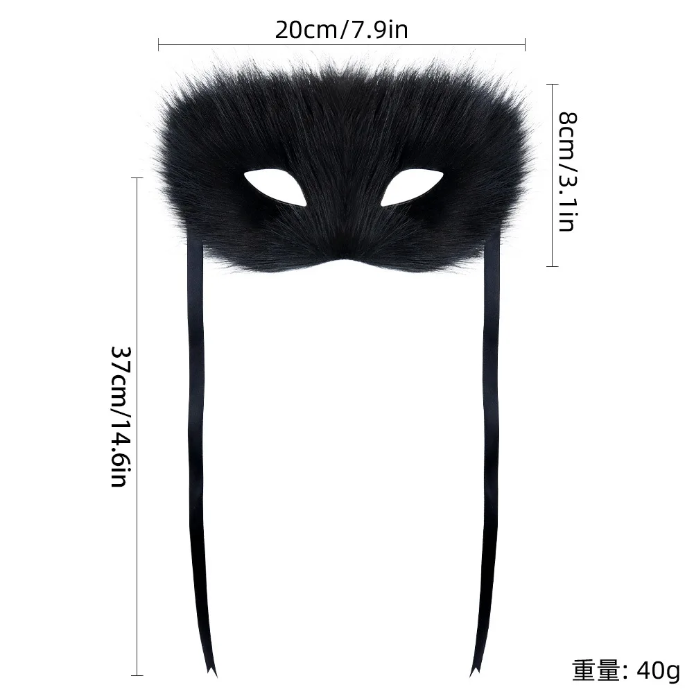 Demi-masque facial en peluche renard pour femmes, Sexy, Cosplay, Animal, chat, fourrure, Halloween, carnaval, déguisement, accessoires de Costume de fête, cadeaux de luxe