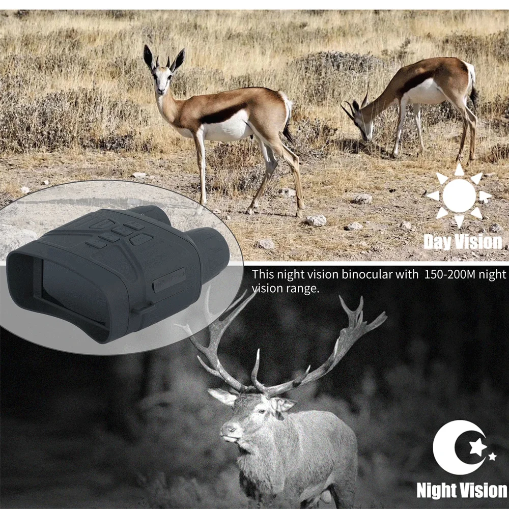 4K 3inch Infared Digital Night Vision Binoculars for Scouting 5x Zoom Day and Night Vision Goggles Telescope for Hunting