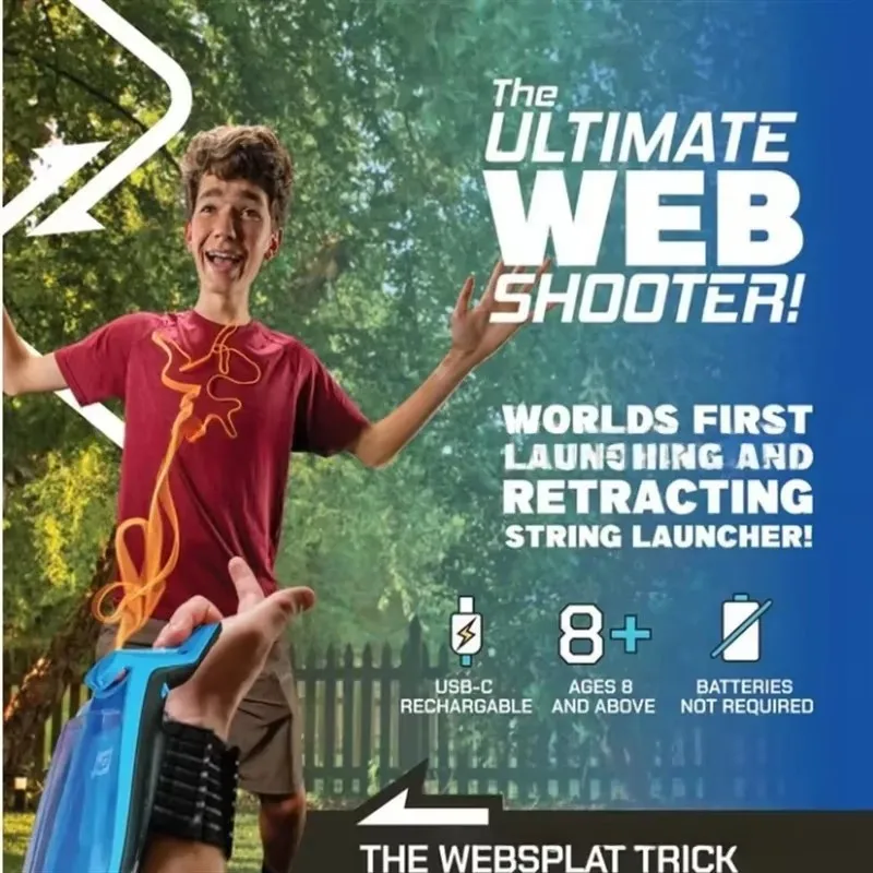 2026 Minous Rope Launcher Wristband Flying String Shooter Automatic Recoil Toy Night Glow Interactive Fun for Male Female Gift