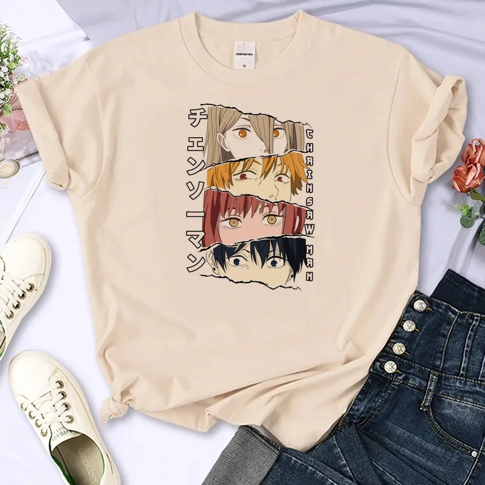 Chainsaw Man top tees femme alternative  jojifuku emo 2000s y2k shirt jojifuku Retro anime emo cute