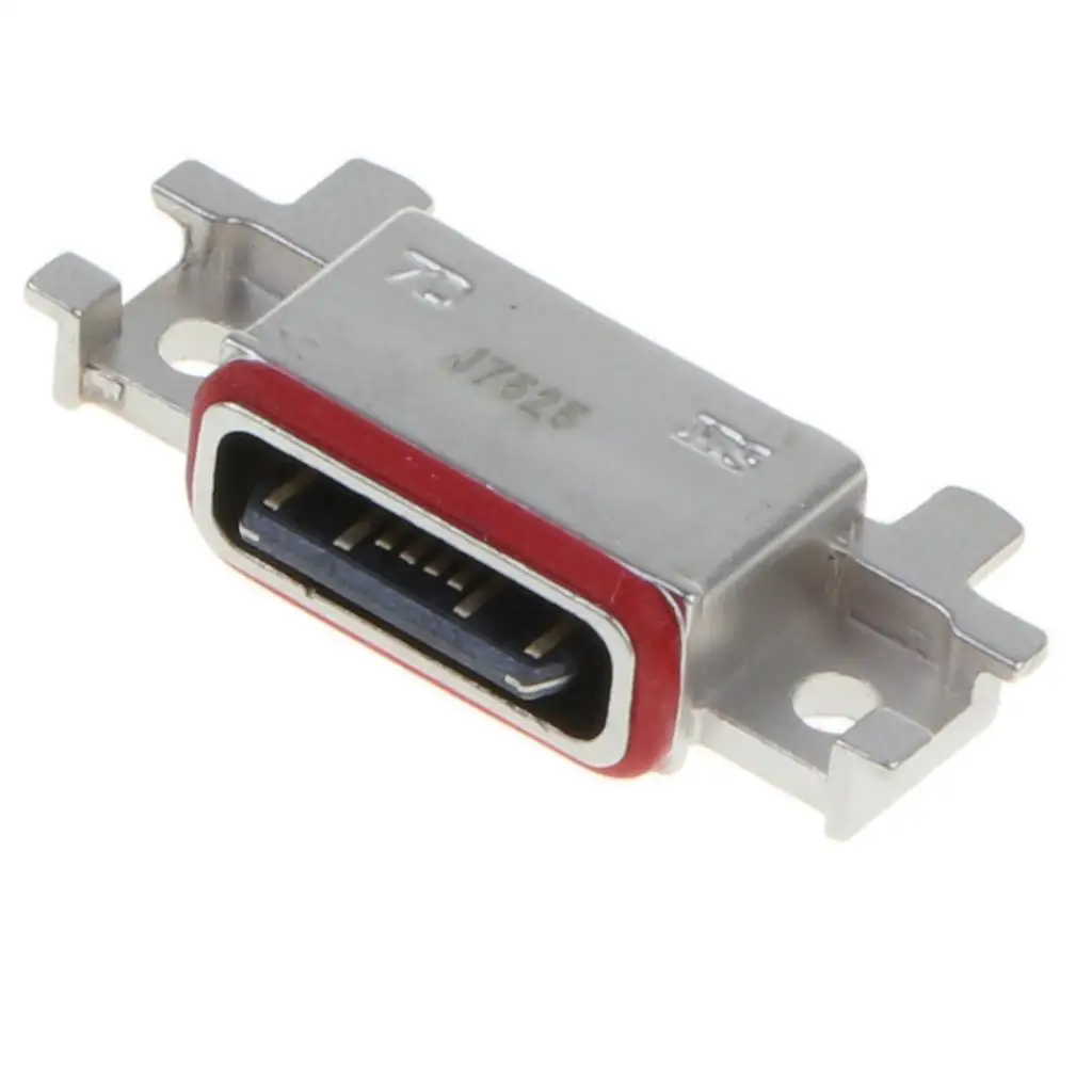 USB Type C Female Connector SMT DIY Replacement Socket Plastic Silver for Galaxy A5 SM-A520F 2017 Parts