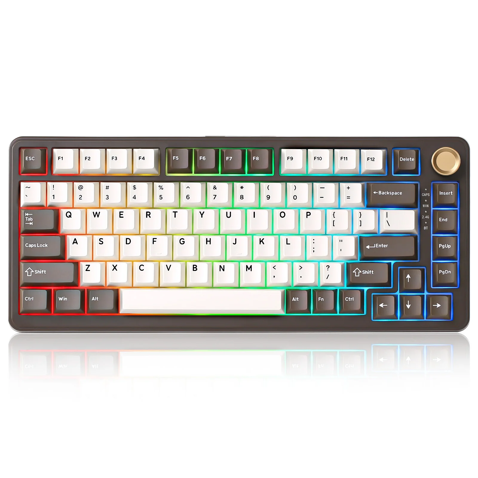 YUNZII B75 PRO Wireless Mechanical Keyboard Special Edition, 75% Pre-lubed Hot Swap Gasket Knob Keyboards,Custom RGB for Win/Mac