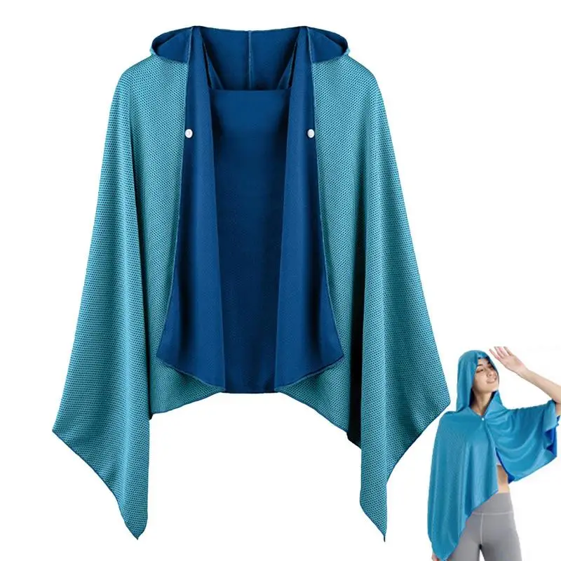 Sun Protective Jacket Soft Sun Protection Jacket Cooling Shawl Sun Poncho Sun Protective Wrap With Snap For Outdoor Activities