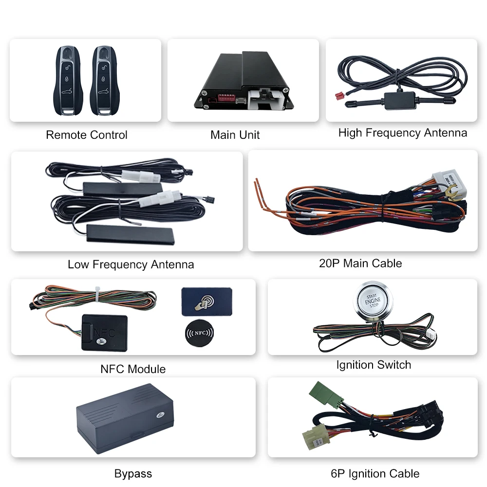 OVI Car Remote Start Push Button Engine Start Car Alarm System Plug and Play Fit for Porsche Cayenne