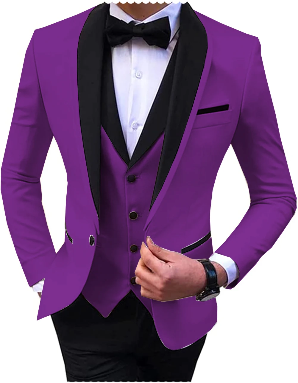 White Mens Suits 3 Piece Formal Shawl Lapel Casual Tuxedos for Prom Groomsmen WeddingSuits Men 2022 (Blazer+Vest+Pant)