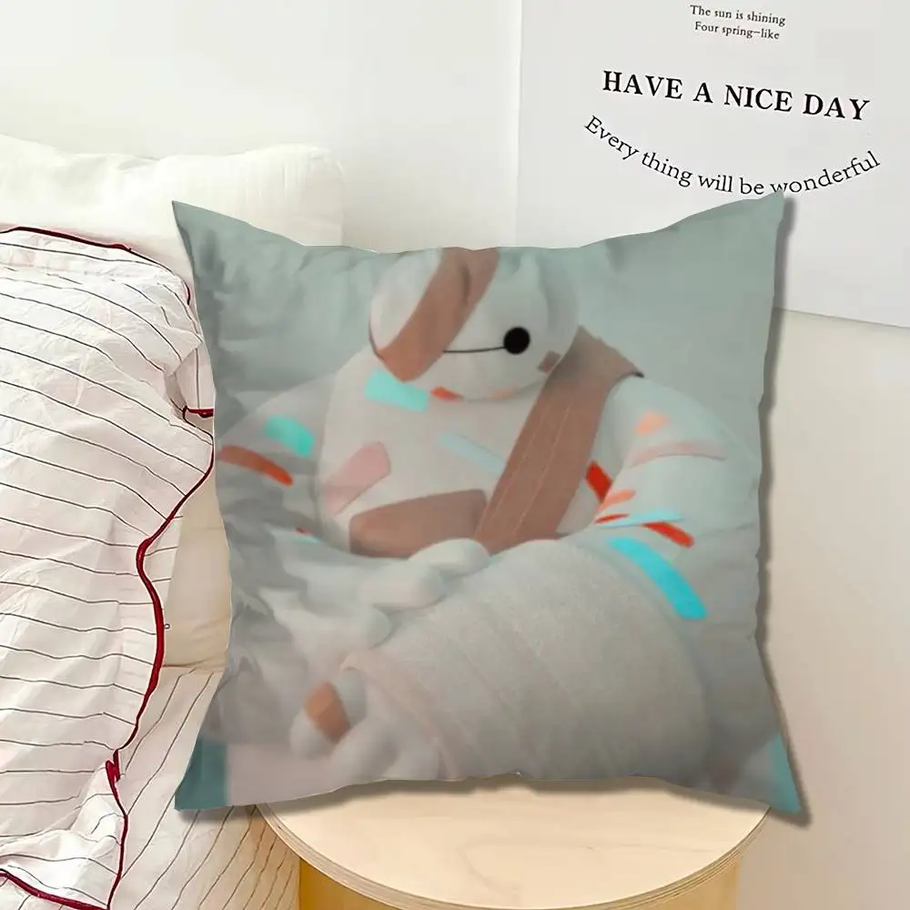 Inflatable White Robot Pillow Case Square Bedroom Sofa Leisure Comfort Cushion Car Home Decoration