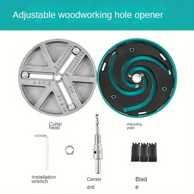 Adjustable Diameter Hole Saw with a Cutting Range of 1.7 Inches to 5 Inches for Drilling Holes in Wood, Plastic, Drywall