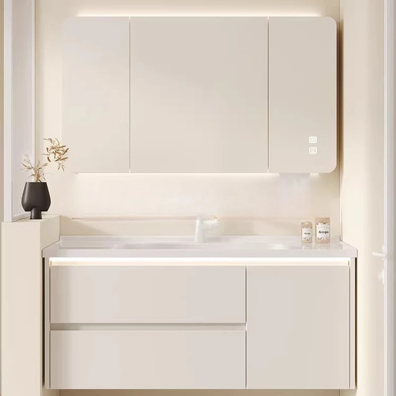 Customized bathroom cabinet ceramic integrated basin washbasin washbasin cabinet combination