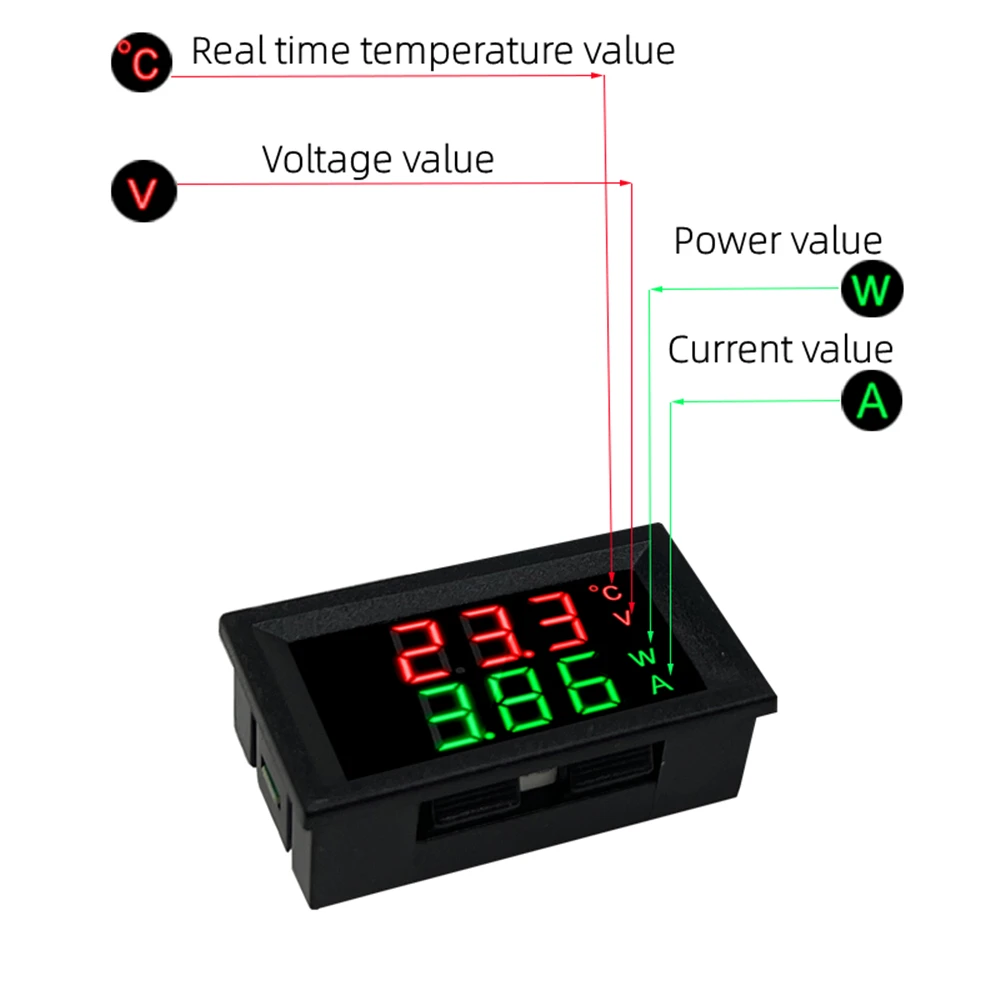 High Quality DC 100V 10A Voltmeter Ammeter Blue + Red LED Amp Dual Digital Volt Meter Gauge