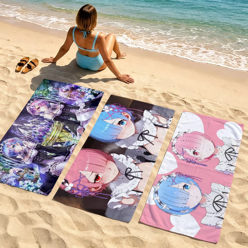 Anime Fanart R-Re Zero R-Rem Towel Soft Quick Dry Beach Towels For Gift Travel Gym Bathing Spa Camp Sport Pool Towel Gift