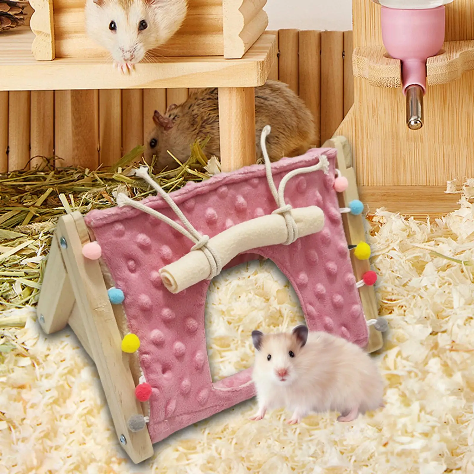 Hamster Hideout Cave Triangular Shelter Habitats Bedding Pet Tent House for Hedgehogs Squirrel Rat Guinea Pig Ferrets