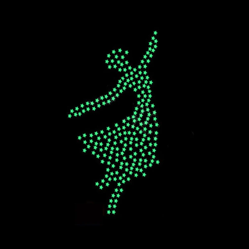 달 벽 스티커 포함 다채로운 빛나는 별, 침실 3D 빛나는 별 스티커, 사실적인 별이 빛나는 하늘 만들기