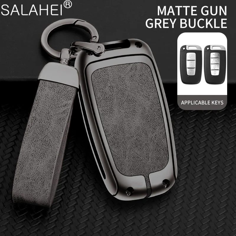 

Alloy Leather Car Key Cover Protector Case Holder Protection Keyless Shell For KIA RIO Forte Sportage K2 K5 Keychain Accessories