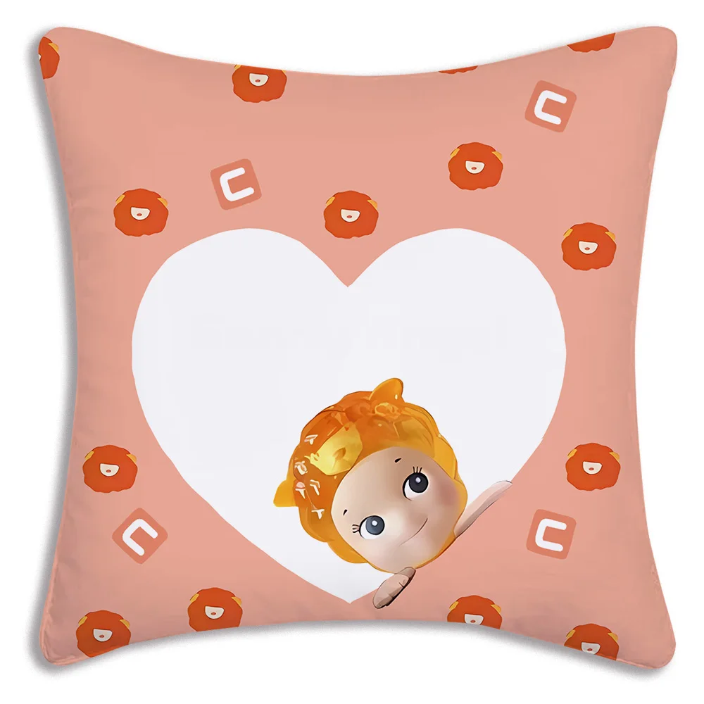 Cute Doll Cartoon Sonnys Angels Pillow Covers Cartoon Sofa Decorative Home Double-sided Printing Short Plush Cute Cushion Cover