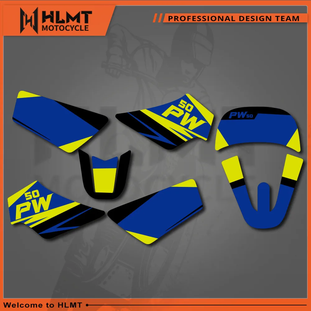 For Yamaha PW50 PW 50 PIT ALL YEARS HLMT Fairing Motorcycle Graphics Background Decals Sticker Customize Personality Style