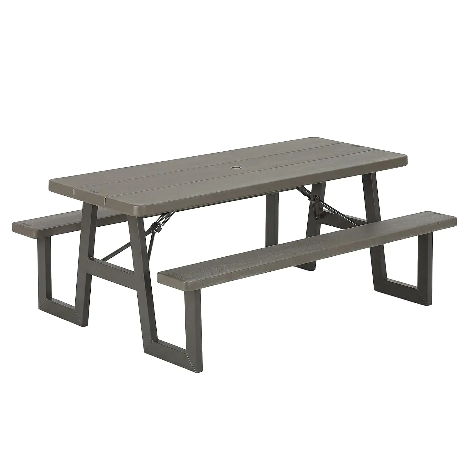 6-Foot Folding Picnic Table with Benches, Seats 8, Heavy-Duty HDPE Tabletop, Steel Frame, Weather & UV Resistant