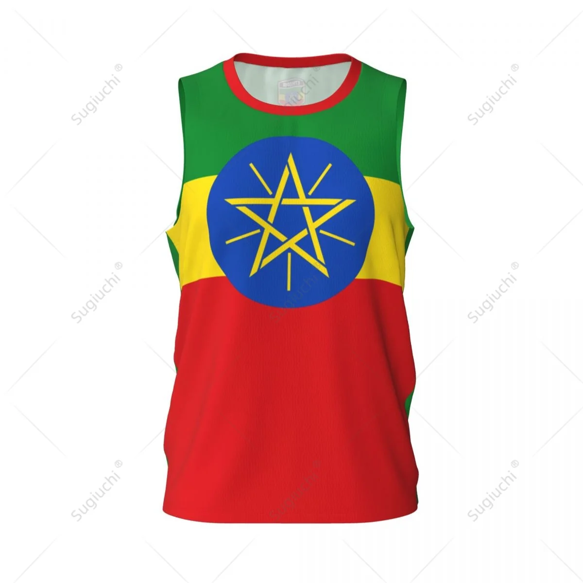 Ethiopia Flag Men Basketball Sports Running Fitness Multifunction Sleeveless tshirt Exclusive Custom Name Nunber