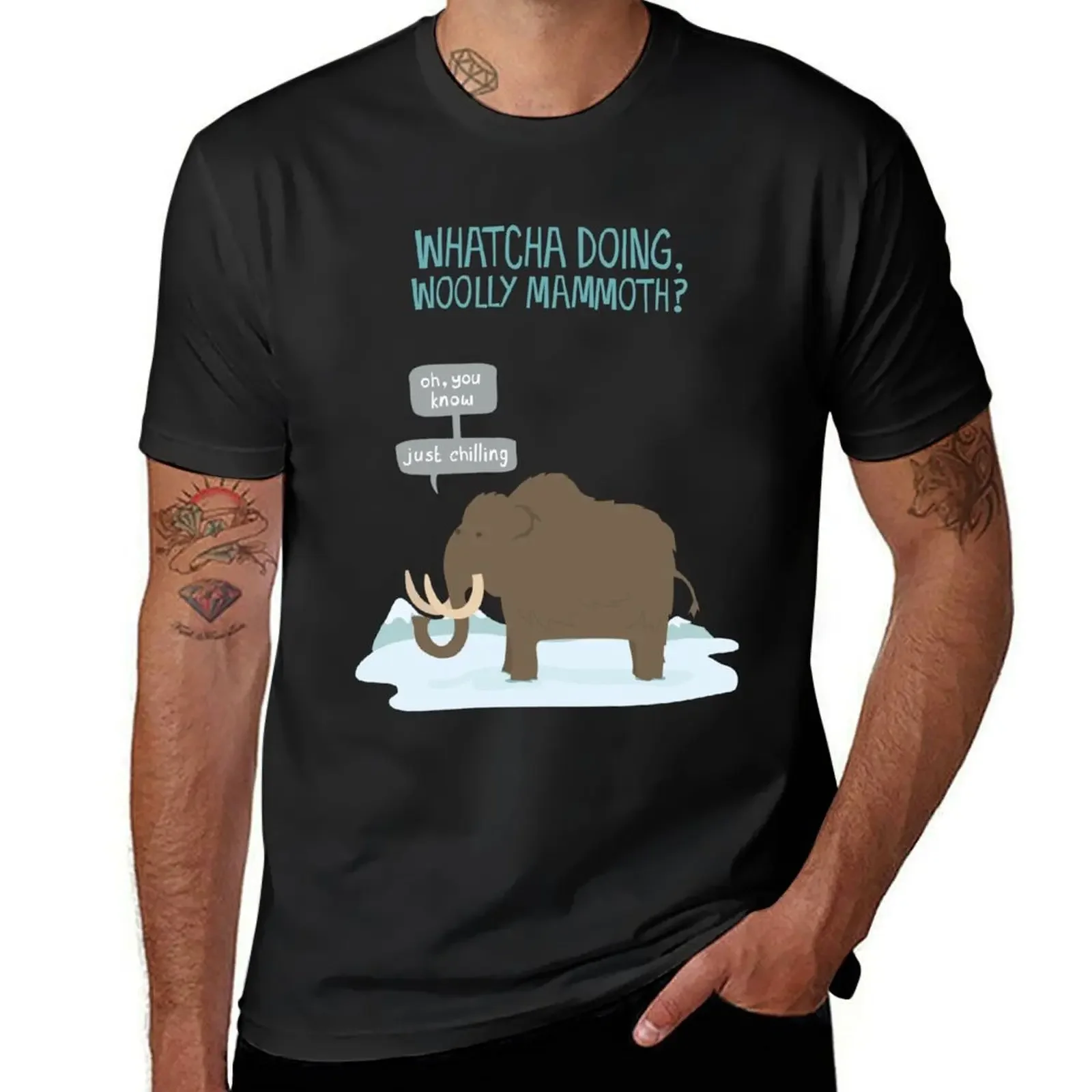 Whatcha doing, wooly mammoth? T-Shirt blue archive plus sizes oversized t shirt customizeds plain t shirts men