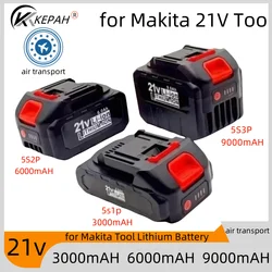 for Makita lithium-ion battery 21V rechargeable lithium-ion power tool battery 3000mAh, 6000mAh, 9000mAh, 5S1P, 5S2P, 5S3P,