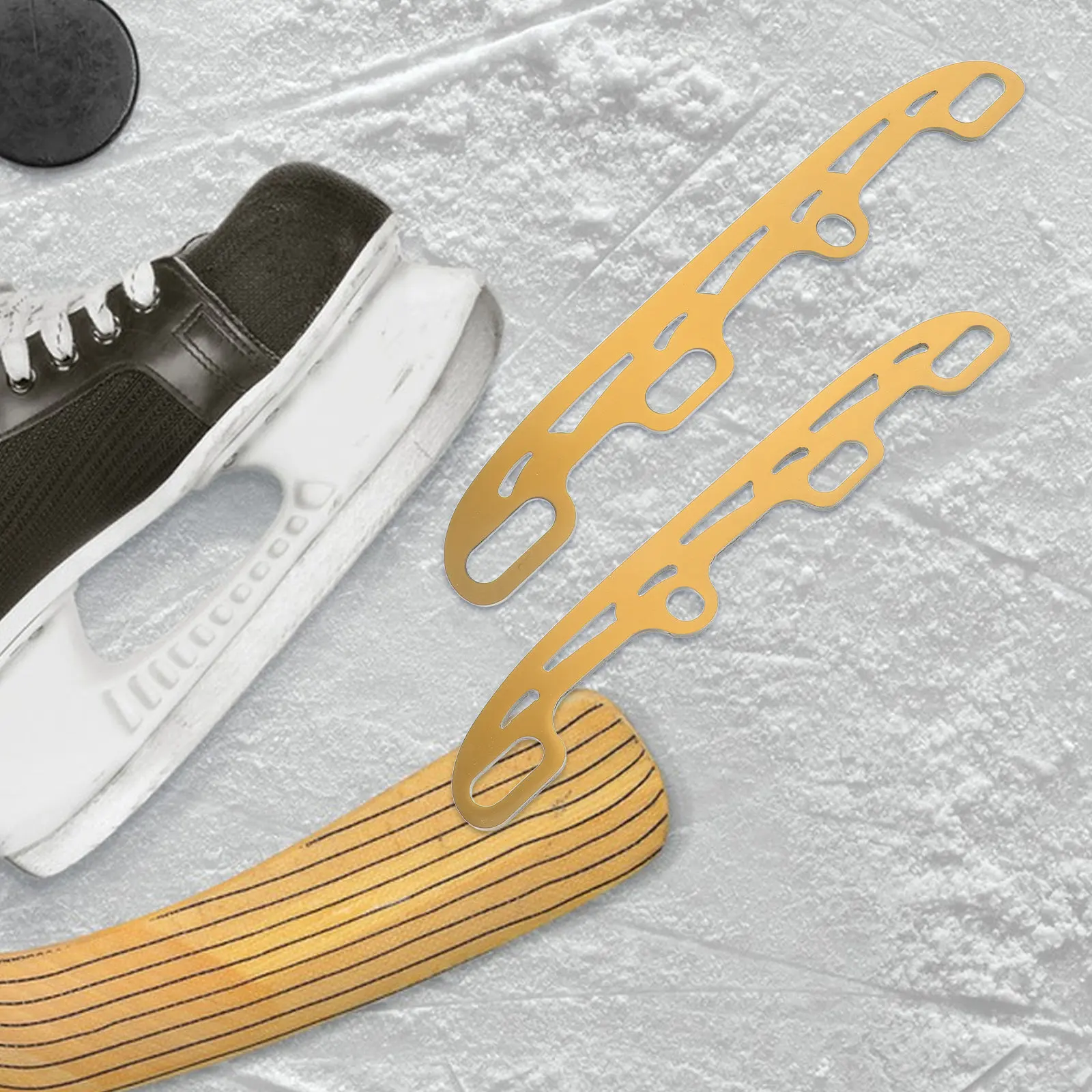 

2 комплекта сменных лезвий для хоккейных коньков из нержавеющей стали, 11,4 дюйма, с боковыми заглушками из алюминиевого сплава, для переоборудования роликовых коньков в ледовые