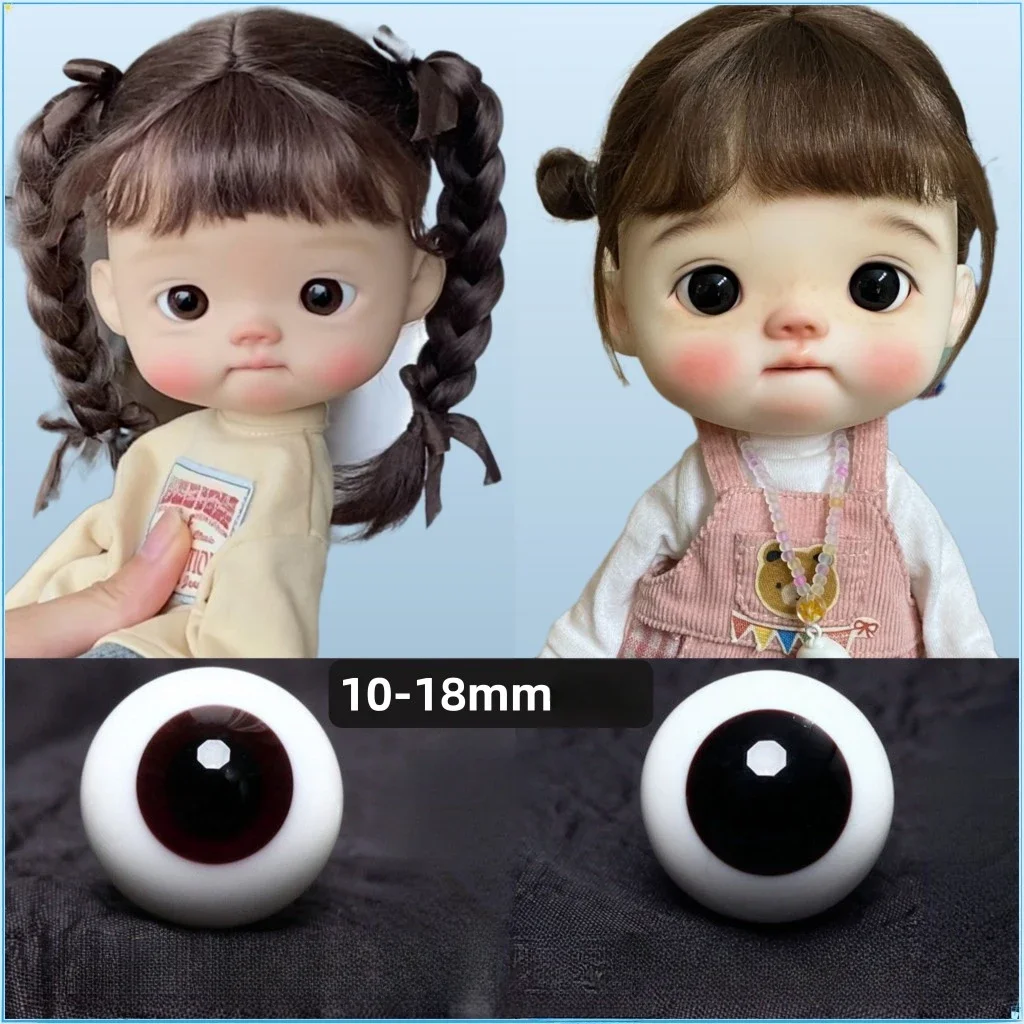 10/12/14/16/18mm occhi di bambola per 1/3 1/4 1/6 1/8 bambola Bjd vetro mobile bulbo oculare ragazza giocattoli vestire casa da gioco accessori per bambole