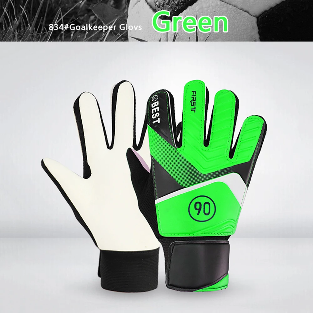 Guantes de fútbol Soporte de látex Guantes de partido de fútbol Protección completa para los dedos Antideslizante Impermeable Transpirable para niños Adultos