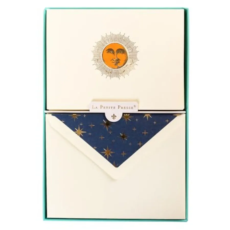 

Designer Cards Luxe Collection Gold Foil Embossed Stationery Boxed Set 10 Blank Cards with 11 Envelopes All Occasion Greetings
