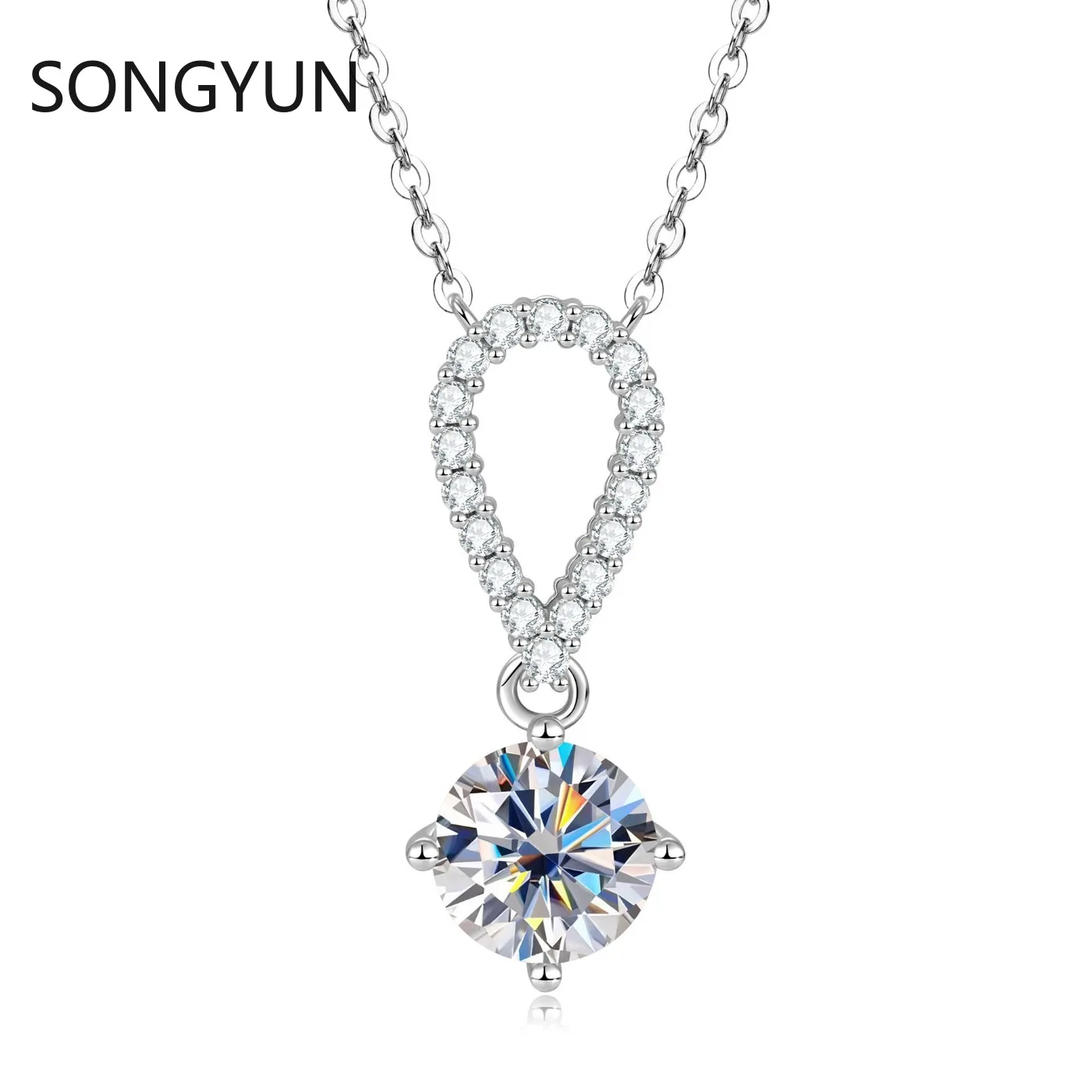 

SONGYUN Luxury Jewelry 925 sterling silver Pendant Necklace Women GRA Certificated D Color Moissanite Diamond Necklaces Pendants