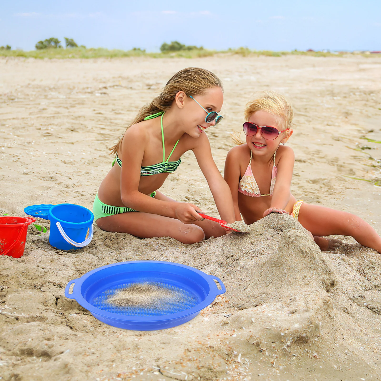 Essentiels de plage en plastique pour enfants, tamis à sable, filtre de détermination, jouets de vacances