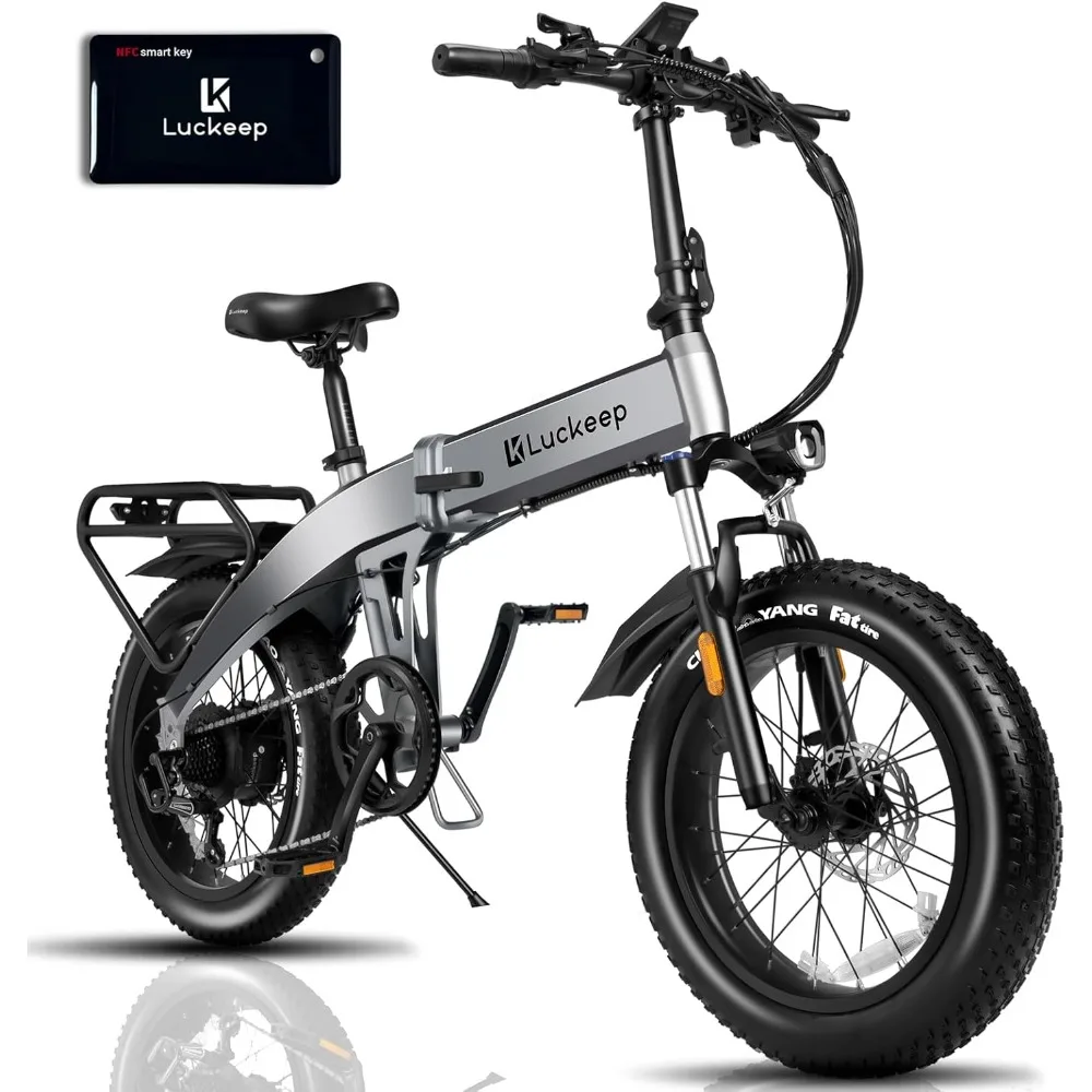 Adult Electric Bike 1200/1400W Peak, 28/32MPH 60 Miles, 720WH Battery 20x 4.0 Fat Tire Foldable/burglar alarm